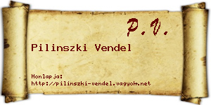 Pilinszki Vendel névjegykártya
